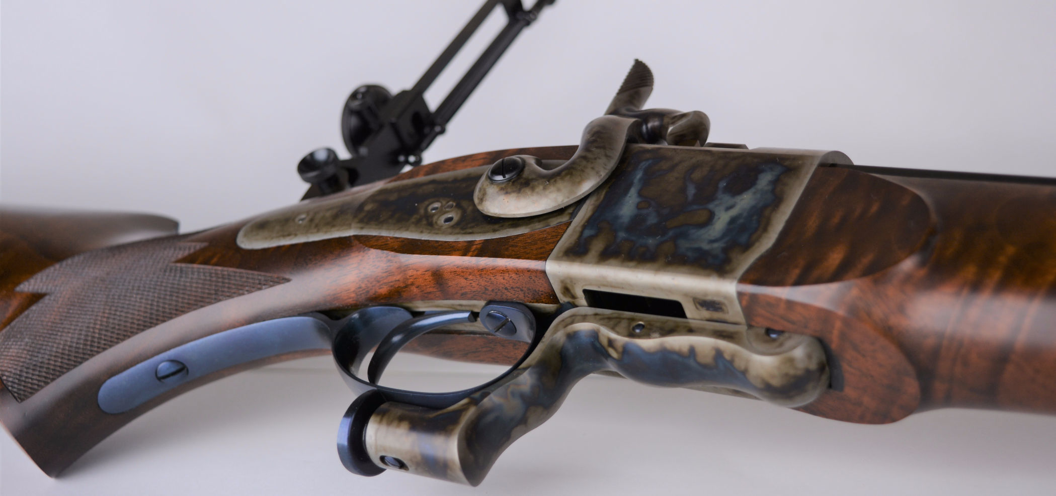 Shown is a longe range 45/70 caliber rifle